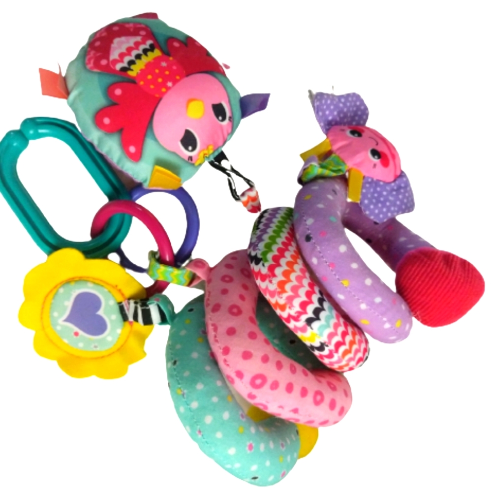 Infantino Spiral Activity Toy Pink Bird Butterfly Baby Rattle